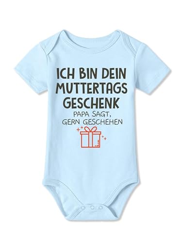 BesserBay Baby Strampler Muttertag Beste Geschenk Kurzarm Blau Muttertagsgeschenk Body 9-12 Monate von BesserBay