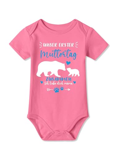 BesserBay Baby Strampler Muttertagsgeschenk Erster Muttertag ICH LIEBE DICH MAMA Rosa Kurzarm Body 6-9 Monate von BesserBay