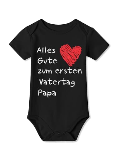 BesserBay Baby Unisex Strampler Alles Gute zum ersten Vatertag Kurzarm Schwarz Vatertagsgeschenk Body 0-3 Monate von BesserBay