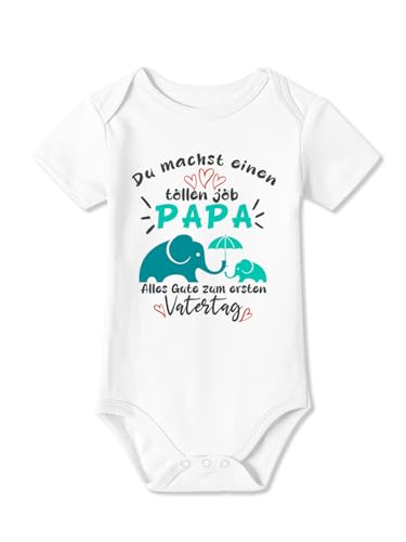 BesserBay Baby Unisex Strampler Erster Vatertag Einen Tollen Job Kurzarm Weiß Vatertagsgeschenk Body 3-6 Monate von BesserBay