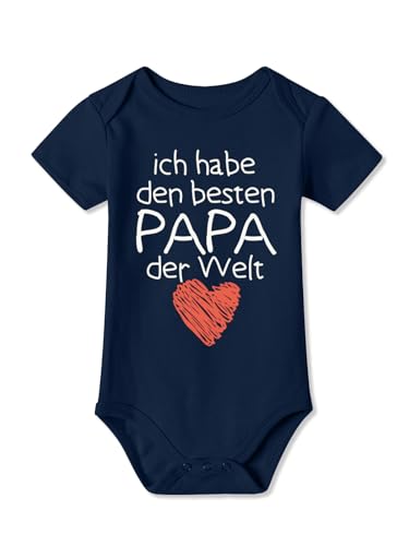 BesserBay Baby Unisex Strampler Ich habe den besten PAPA der Welt Kurzarm Weiß Vatertagsgeschenk Body 6-9 Monate von BesserBay