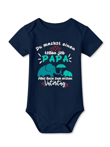 BesserBay Baby Unisex Strampler Kurzarm Erster Vatertag Einen Tollen Job Navy Vatertagsgeschenk Body 0-3 Monate von BesserBay