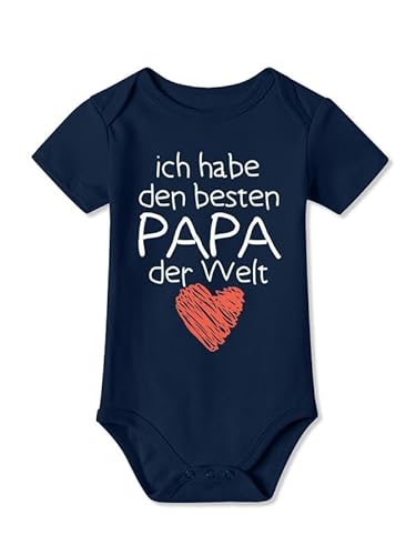 BesserBay Baby Unisex Strampler Navy Vatertagsgeschenk Kurzarm Den Besten PAPA Der Welt Vatertag Body 3-6 Monate von BesserBay