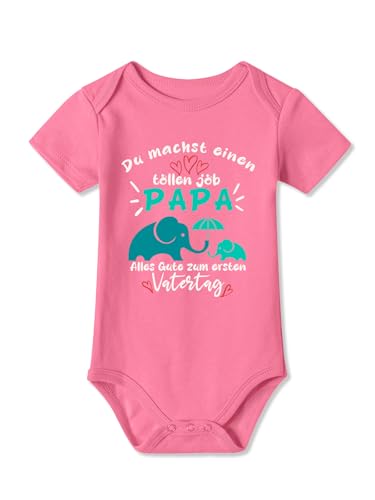 BesserBay Baby Unisex Strampler Vatertagsgeschenk Erster Vatertag Einen Tollen Job Rosa Kurzarm Body 9-12 Monate von BesserBay