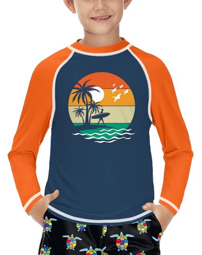 Jungen Sonnenschutz UV Shirt UPF 50+ Schnelltrocknend Rundhals Langarm Rashguard Sommer Grün 120 von BesserBay