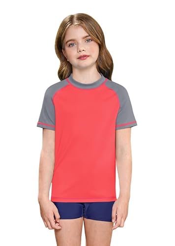 BesserBay Badeshirt Kurzarm UV-Schutz Kinder Schwimmanzug Kurze Ärmel Rash Guard 110 von BesserBay