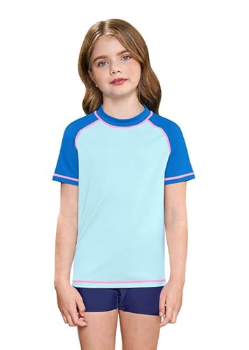 BesserBay Badeshirt Kurzarm UV-Schutz Kinder Schwimmanzug Kurze Ärmel Rash Guard 110 von BesserBay