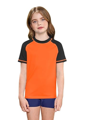 BesserBay Badeshirt Kurzarm UV-Schutz Kinder Schwimmanzug Kurze Ärmel Rash Guard 110 von BesserBay