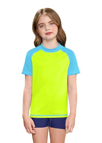 BesserBay Badeshirt Kurzarm UV-Schutz Kinder Schwimmanzug Kurze Ärmel Rash Guard A7 110 von BesserBay