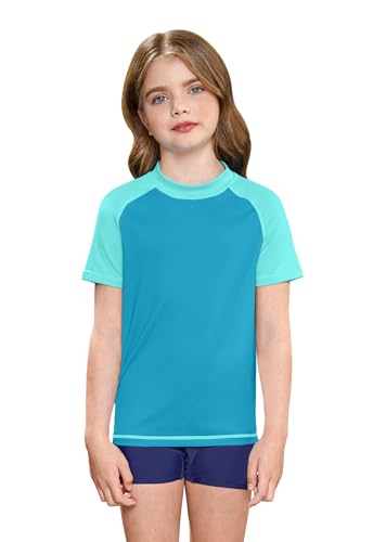 BesserBay Badeshirt Kurzarm UV-Schutz Kinder Schwimmanzug Kurze Ärmel Rash Guard A9 110 von BesserBay