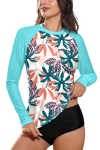 BesserBay Damen Rash Guard Bademode UV Shirts Langarm UPF 50+ Schwarz Gr.- 40 EU/Large von BesserBay