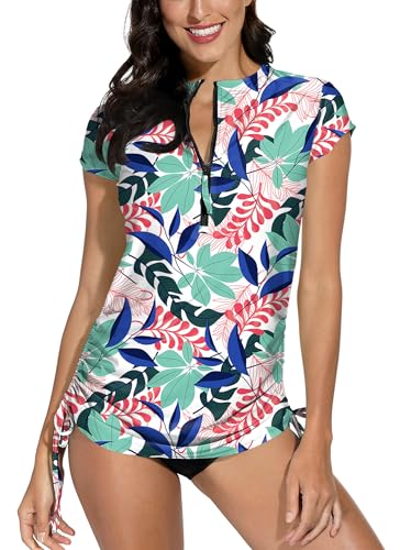 BesserBay Damen UV Shirt Damen Kurzarm Bademode Rash Guard Kurzarm Schwimmshirt UPF 50+ M von BesserBay