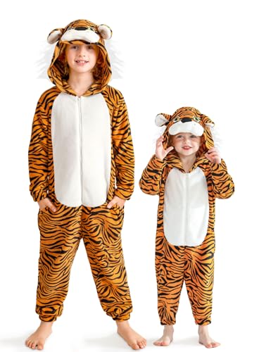 BesserBay Kinder Onesie Fleece Overall Mädchen Jungen Jumpsuit Einteiler Hausanzug Tiger Gelb 9-10 Jahre BesserBay Kinder Onesie Fleece Overall Mädchen Jungen Jumpsuit Einteiler Hausanzug Tiger Gelb 9-10 Jahre von BesserBay