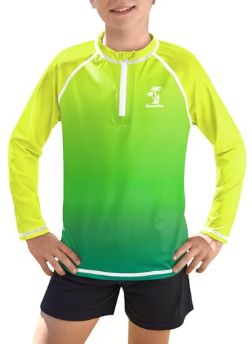 BesserBay Kinder UV Shirt Jungen Langarm 1/4 Zip Rashguard Sonnenschutz UPF 50+ Badeshirt Gelb Grün 120 BesserBay Kinder UV Shirt Jungen Langarm 1/4 Zip Rashguard Sonnenschutz UPF 50+ Badeshirt Gelb Grün 120 von BesserBay