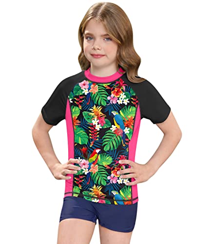 BesserBay Mädchen Rashguard Beach Skin Bademode Mit Uv-Schutz Shirts 150 von BesserBay