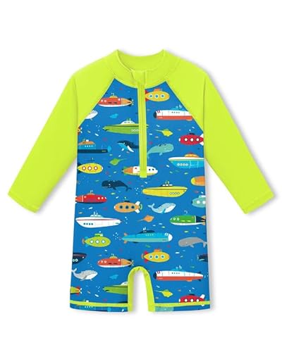 Baby Atmungsaktiv UV Shirt UPF 50+ Schnelltrocknend Einteiliger Badebekleidung U-Boot 6-12 Monate von BesserBay