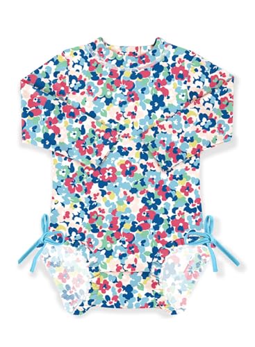 Baby Mädchen Rash Guard Rundhals Einteiliger UPF 50+ Schnelltrocknend Badeanzüge Blumen 6-12 Monate von BesserBay