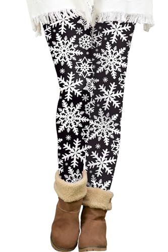 BesserBay Weihnachten Damen Gefüttert High Waist Thermoleggins mit Innenfleece Warm Thermoleggings L von BesserBay