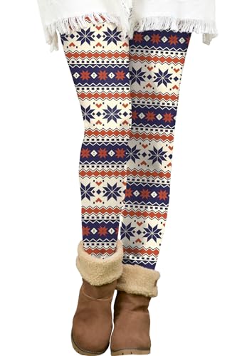 BesserBay Weihnachten Damen Gefüttert Hohe Taille Thermoleggins mit Innenfleece Warm Thermoleggings L von BesserBay