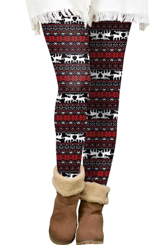 BesserBay Weihnachten Damen Innenfleece Leggings Warm Teddy High Waist Thermoleggings M von BesserBay