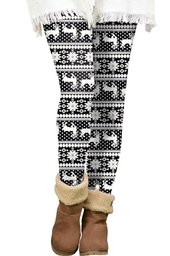 BesserBay Weihnachten Damen Innenfleece Leggings Warm Teddy Hohe Taille Thermoleggings M von BesserBay