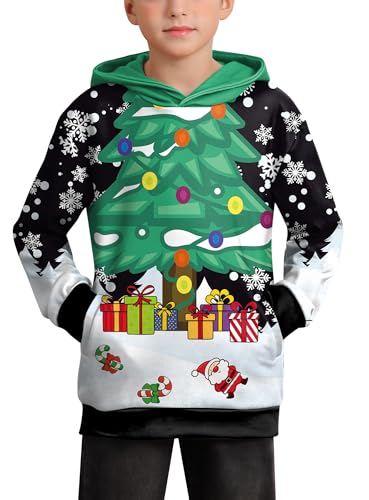 BesserBay Weihnachten Kinder Weihnachtsbaum Pullover Kapuzenpullover Hoodie Weihnachtspullover 6 Jahre von BesserBay
