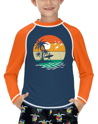 Jungen Lange Ärmel UV Shirt Sonnenschutz UPF 50+ Schnelltrocknend Rashguard Sommer Grün 110 von BesserBay