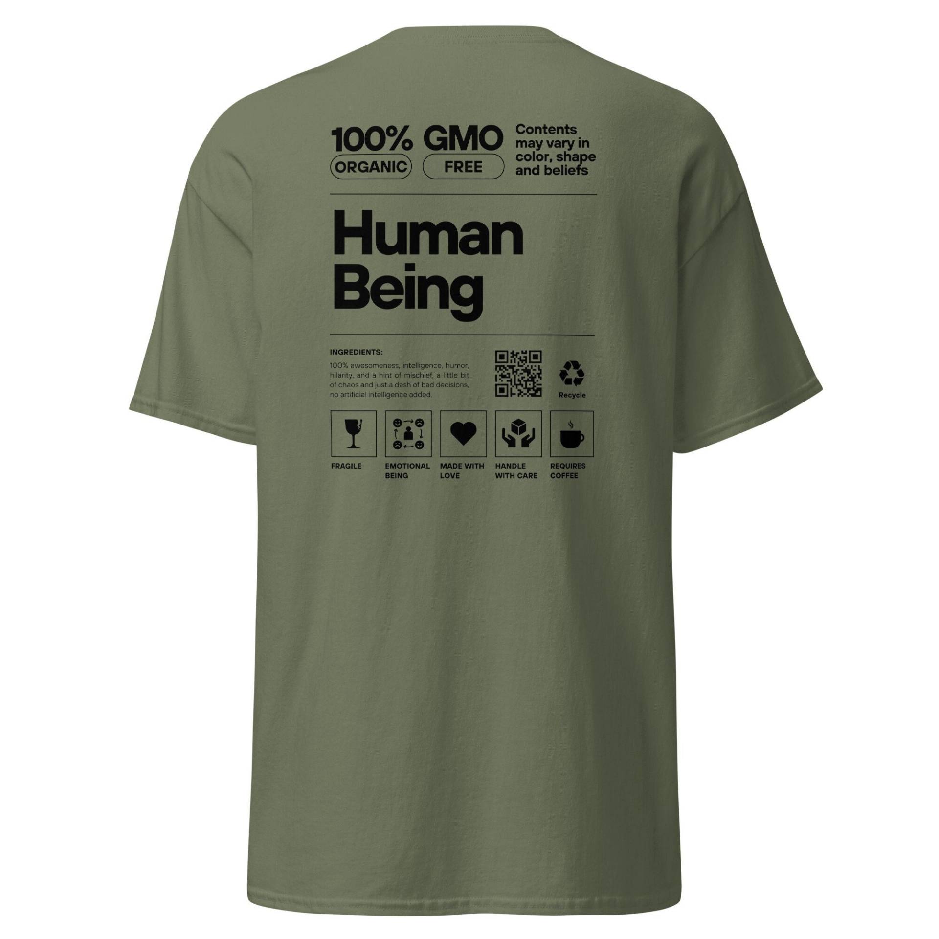 Human Being T-Shirt | Mensch Sein Tshirt Organic Shirt Gmo Free Geschenk Für Sie Ihn Love Fragile Emotional von BesserIstDE