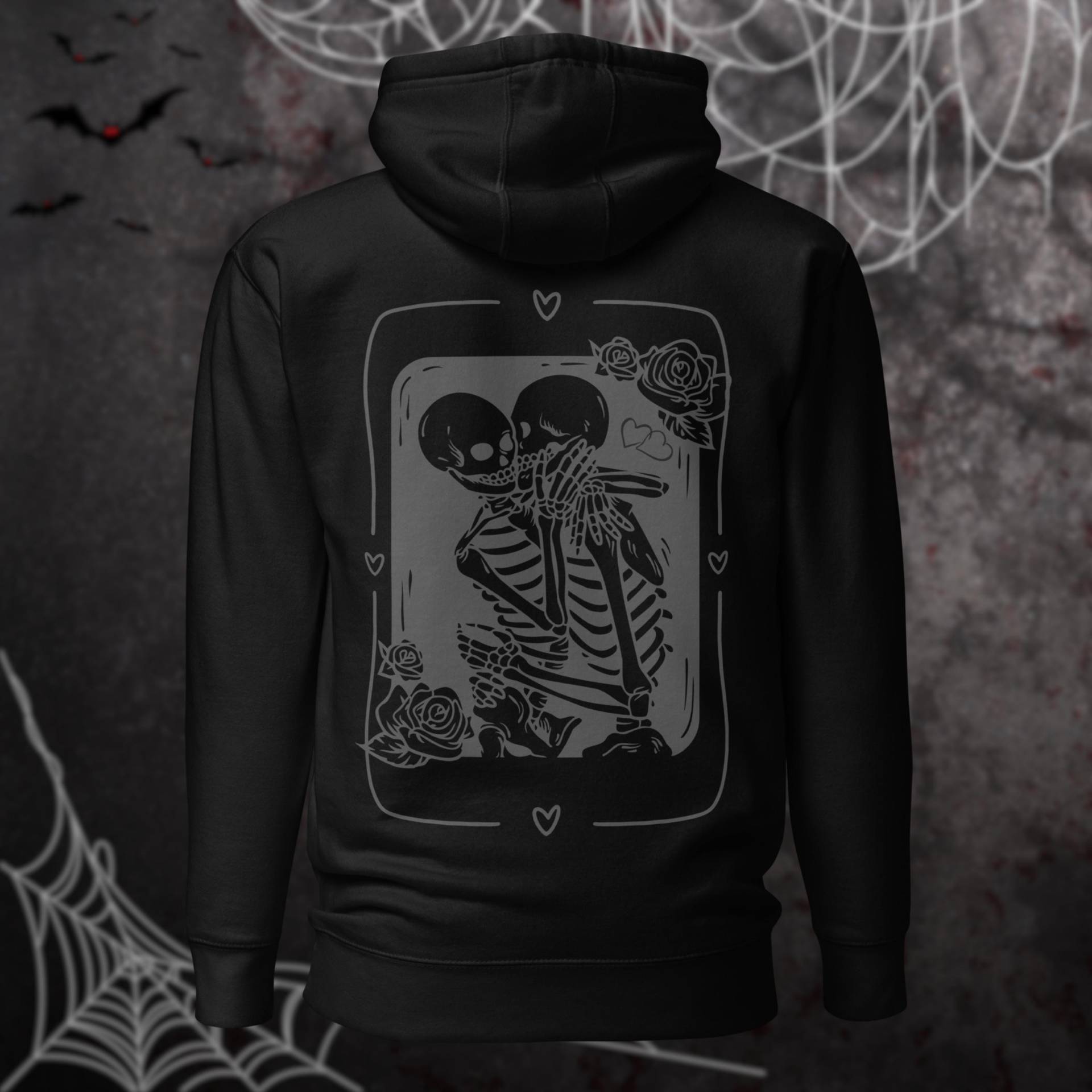 Skelett Liebesgeflüster - Hoodie | Geschenk Für Sie Ihn Kapuzenpullover Halloween Pullover Unisex Herbstkleidung von BesserIstDE