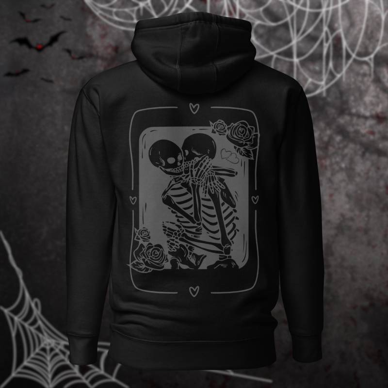 Skelett Liebesgeflüster - Hoodie | Geschenk Für Sie Ihn Kapuzenpullover Halloween Pullover Unisex Herbstkleidung von BesserIstDE