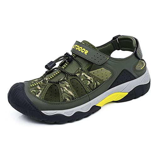 Herren Sommer Trekkingsandalen Strand Leichte Wandersandalen Sport Outdoor Atmungsaktive Sandalen Wanderschuhe Grün 42 EU von Bessiboog