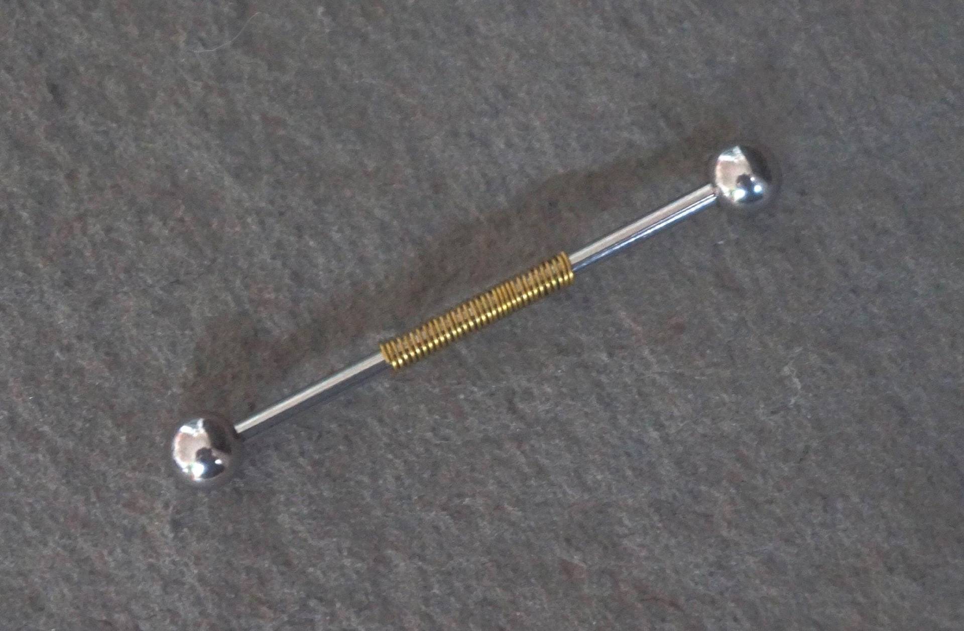 14G 30-38 Mm Industrieller Barbell Schmuck, Industrial Piercing, Gerüst Langhantelschmuck, Silber Industrial Barbell von BessiesBodyJewellery