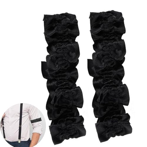 Bessy shop Ärmelhalter Elastisch,2 Stück 1920er Jahre Herren Armband Strumpfband Ärmel Hemd Halter Kostüm Anti-Rutsch Arm Strumpfbänder für Feste ärmel Kostüm Zubehör,Schwarz von Bessy shop