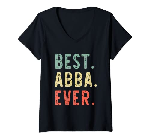 Damen Best Abba Ever Family Funny Cool Vintage Retro T-Shirt mit V-Ausschnitt von Best Abba Ever Clothing