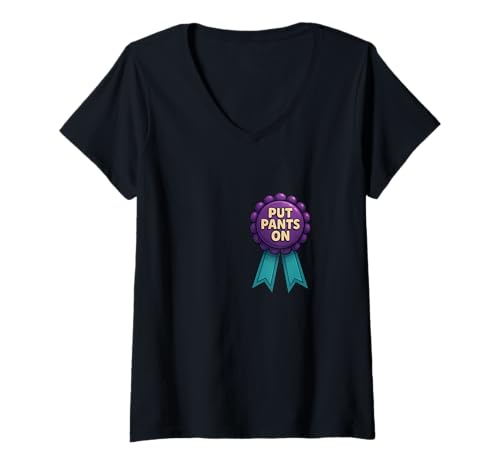 Damen Lustiges Award-Ribbon zum Anziehen der Hose T-Shirt mit V-Ausschnitt Damen Lustiges Award-Ribbon zum Anziehen der Hose T-Shirt mit V-Ausschnitt von Best Award Badges