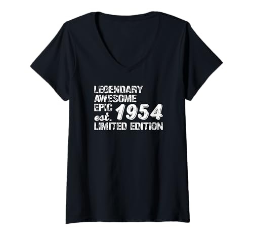 Damen Birthday Gift 1954 Limited Edition T-Shirt mit V-Ausschnitt von Best Birthday Gift Ideas Co.