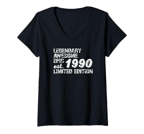 Damen Birthday Gift 1990 Limited Edition T-Shirt mit V-Ausschnitt von Best Birthday Gift Ideas Co.