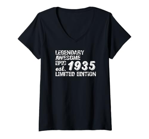 Damen Legendary Awesome Epic Birthday Gift 1935 Limited Edition T-Shirt mit V-Ausschnitt von Best Birthday Gift Ideas Co.