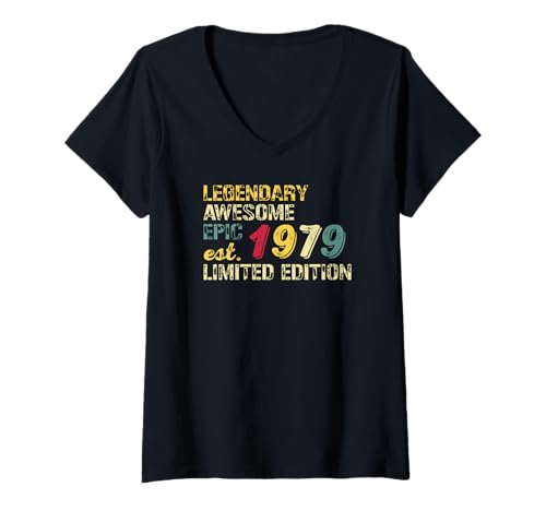 Damen Legendary Awesome Epic Birthday Gift 1979 Limited Edition T-Shirt mit V-Ausschnitt von Best Birthday Gift Ideas Co.