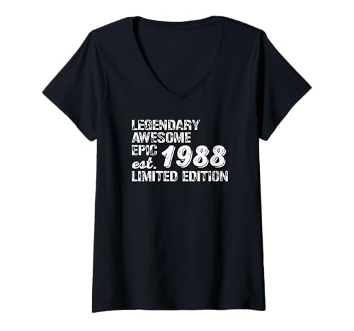 Damen Legendary Awesome Epic Birthday Gift 1988 Limited Edition T-Shirt mit V-Ausschnitt von Best Birthday Gift Ideas Co.