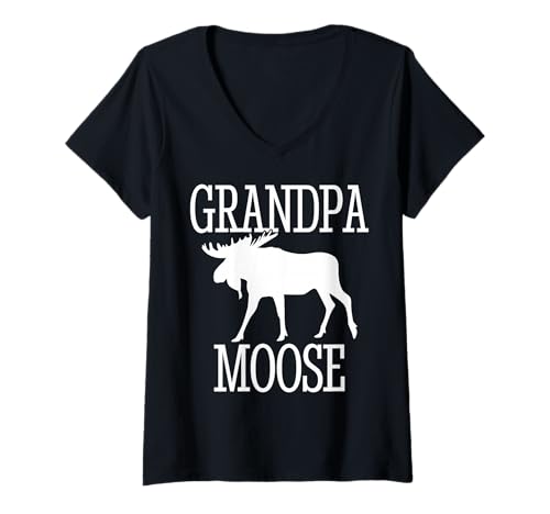 Damen Elch Opa Lustig Liebe Vintage Kanada Kanada T-Shirt mit V-Ausschnitt Damen Elch Opa Lustig Liebe Vintage Kanada Kanada T-Shirt mit V-Ausschnitt von Best Canada Gift Style Brand
