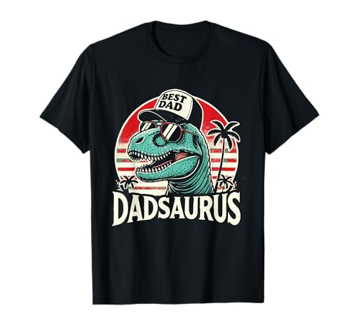 Herren Dad-Saurus Dinosaurierkopf mit Papa-Cap-Design T-Shirt von Best Dad