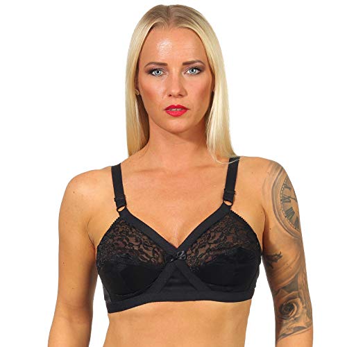 95D Kreuz-BH Weiss, Haut oder schwarz, Das Original produziert in Sachsen, perfekte Passform, 50 Jahre bewährter Originalschnitt; Grössen 75 bis 115 Cups A bis DD (E) lieferbar von Best Deal Market