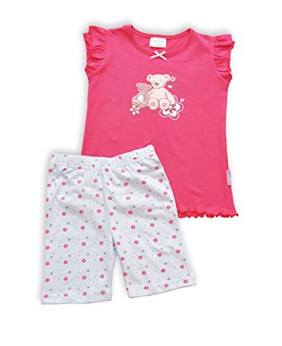 Best Deal Market Mädchen Shorty pink/hell blau Gr. 116-122 Pyjama Zweiteiliger Schlafanzug Shorty Kurz 100% Baumwolle mit niedlichen Motiven von Best Deal Market