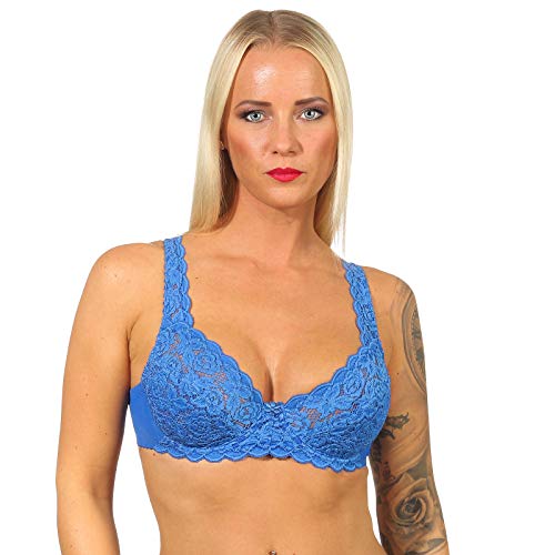 blau 95 DD Traumhaft schöner Formbügel BH Microfaser Spitze rot, Weiss, schwarz oder Royalblau; Bequeme Passform; 75 bis 100; Cups A bis DD (E) … von Best Deal Market