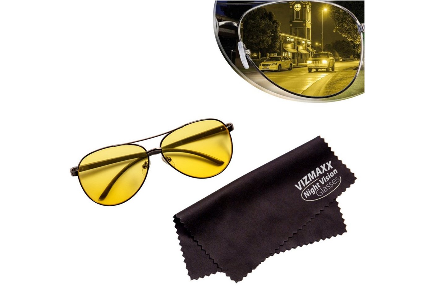 Best Direct® Brille Vizmaxx® Tag- und Nachtsicht Brille, Nachtfahrbrille mit polarisierten Gläser, Autofahrerbrille gelb von Best Direct®