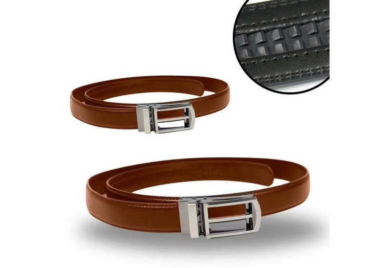 Best Direct® Hüftgürtel Exact Belt (Spar-Set, 2-St., 1er oder 2er Pack) Gürtel ohne Löcher,80 bis 120 cm, braun & schwarz von Best Direct®