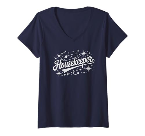 Damen Motivierender Hausbesitzer Housekeeping Squad Maid Mop T-Shirt mit V-Ausschnitt Damen Motivierender Hausbesitzer Housekeeping Squad Maid Mop T-Shirt mit V-Ausschnitt von Best Ever Vacuum Crew Service Cleaning Cleaner