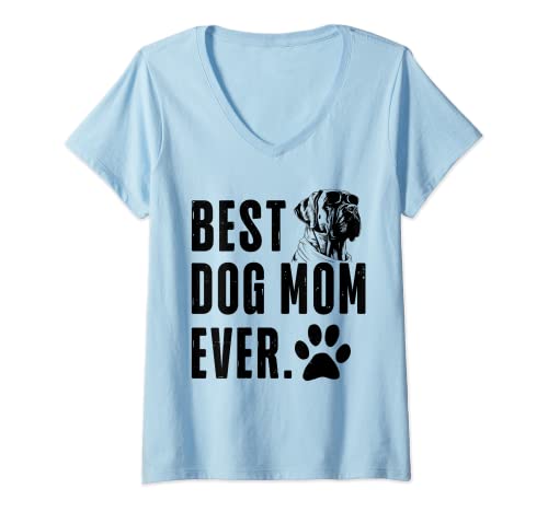 Damen Fila Brasileiro Mommy Mom Beste Hundemama aller Zeiten Frauen T-Shirt mit V-Ausschnitt von Best Fila Brasileiro Mom
