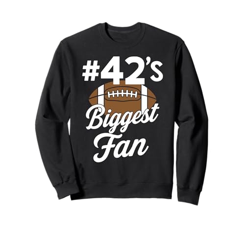 Nummer 42 Biggest Fan Fußball Mama Frau Supporter Sohn Cheer Sweatshirt von Best Football Fan Number Tees